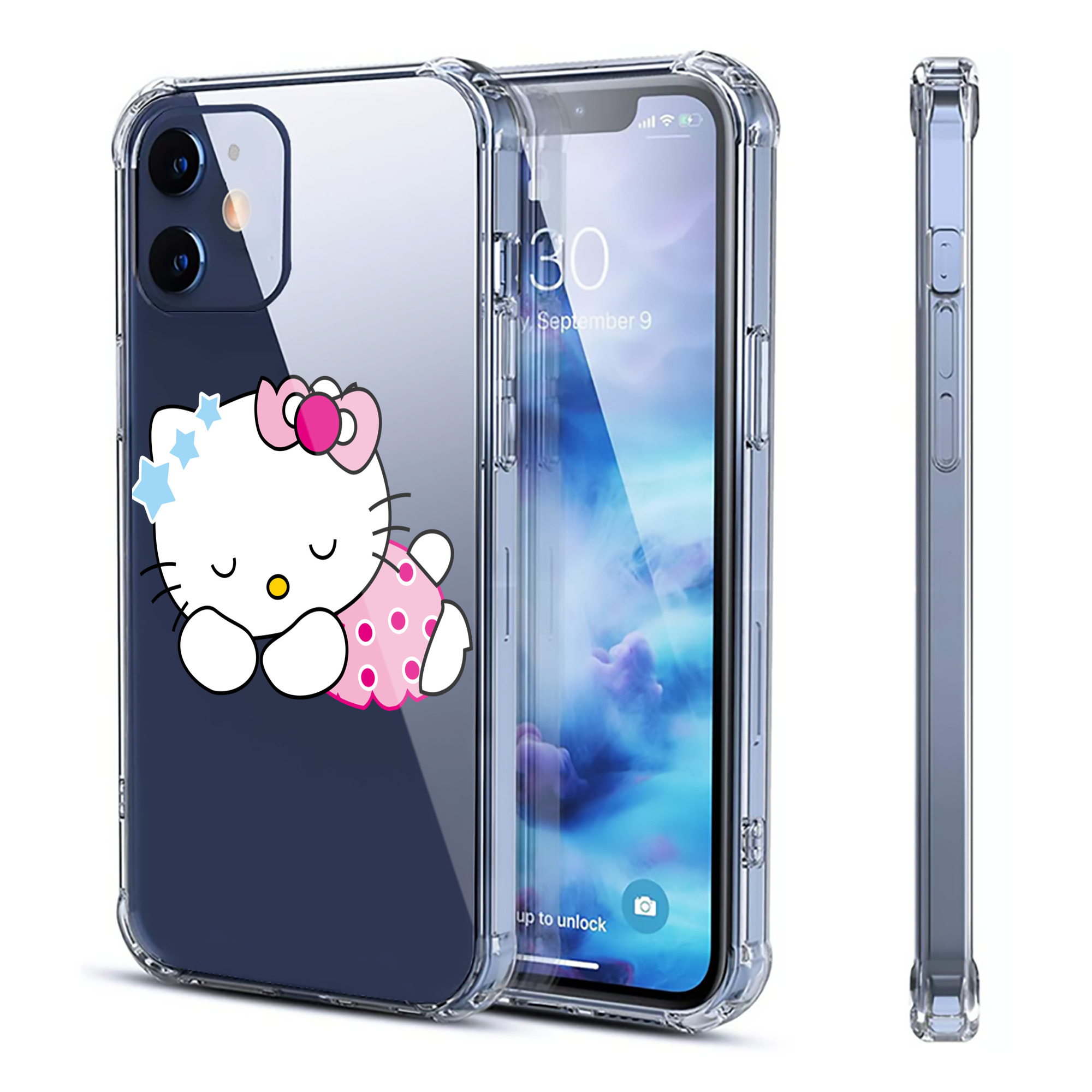 （画像用） Hello Kitty ハローキティ 【iPhone 12シリーズ対応】透明スマホケース（クリアソフトケース）